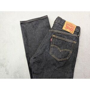 Levi Strauss Co 501 Mens Size W31 L32 Black Dark Wash Button Fly Jeans